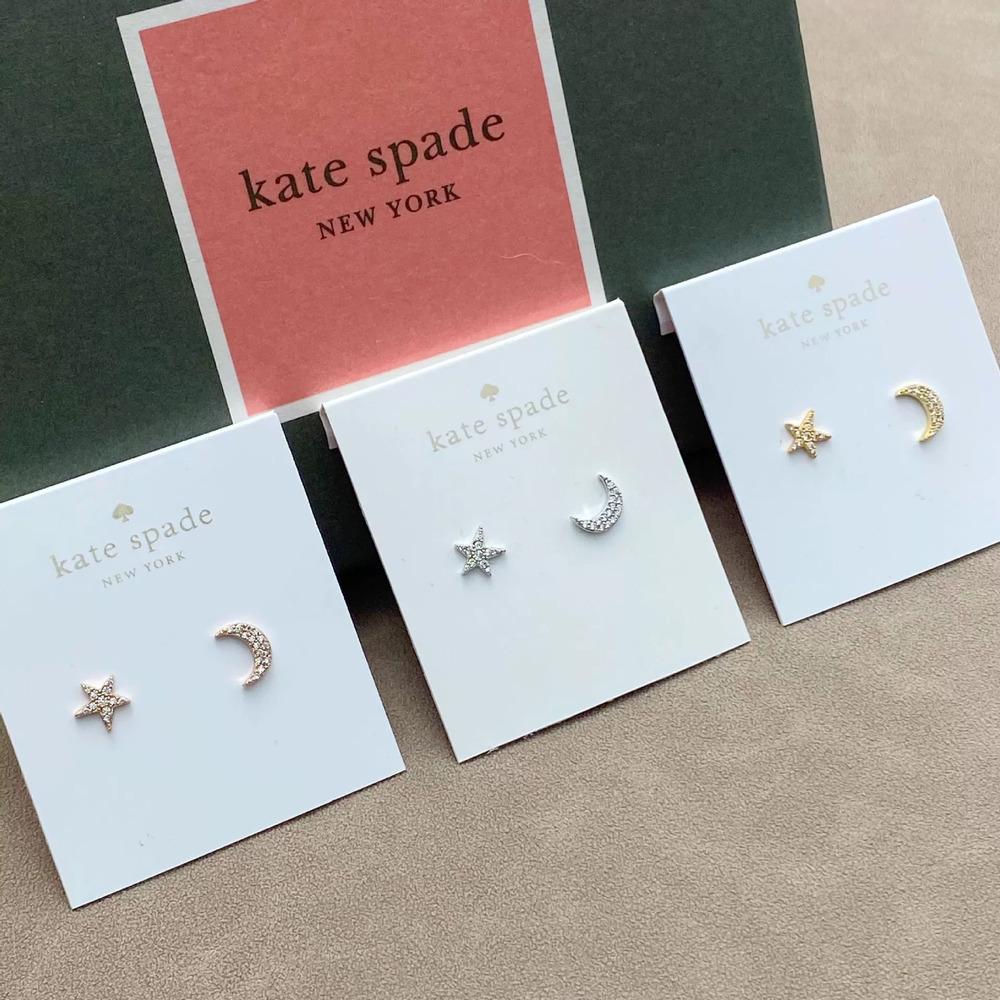 kate spade Star Moon Rhinestone Stud Earrings Trendy